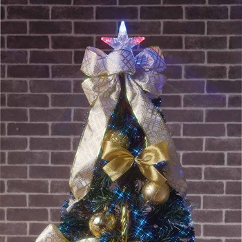 冬装飾 クリスマス用品 デコレーションファイバーツリーセット ゴールド 高さ210cm ストア・エキスプレス