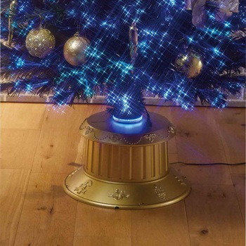 冬装飾 クリスマス用品 デコレーションファイバーツリーセット ゴールド 高さ210cm ストア・エキスプレス