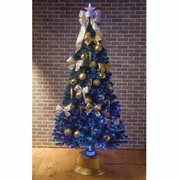 冬装飾 クリスマス用品 デコレーションファイバーツリーセット ゴールド 高さ180cm ストア・エキスプレス