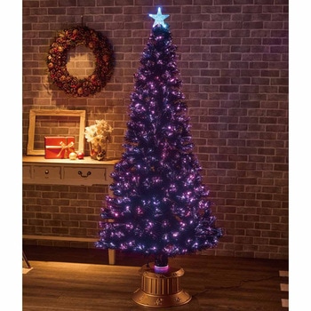 冬装飾 クリスマス用品 ブラックファイバーツリー 高さ180cm ストア・エキスプレス