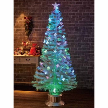 冬装飾 クリスマス用品 ホワイトファイバーツリー レインボースター 高さ180cm ストア・エキスプレス