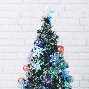 冬装飾 クリスマス用品 スノーチップスノーファイバーツリー 高さ210cm - ストア・エキスプレス