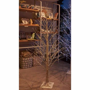 冬装飾 クリスマス用品 ホワイトバーチツリースタンド 高さ150cm ストア・エキスプレス
