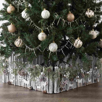 冬装飾 クリスマスツリー用 デコレーションウッドフェンス - ストア・エキスプレス