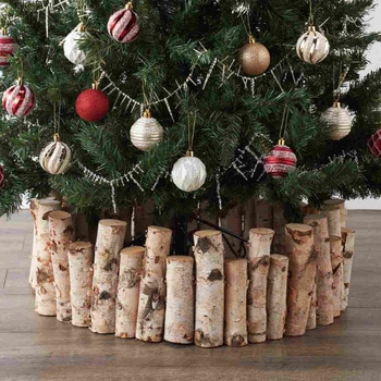 冬装飾 クリスマスツリー用 白樺ウッドフェンス 幅90×高さ20cm ストア・エキスプレス