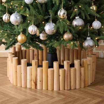 冬装飾 クリスマスツリー用 ナチュラル ウッドフェンス ストア・エキスプレス
