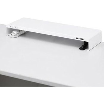 600x200x80mm モニタースタンド 電源タップ/USBハブ付 エスコ