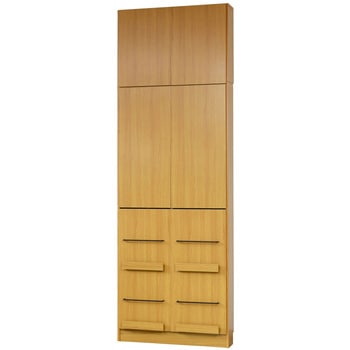 見せる収納 薄型扉付き本棚 ワイドタイプ 上置き突っ張り Memoria(メモリア)