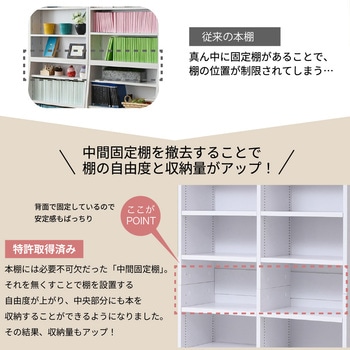 見せる収納 本棚 ワイドタイプ 上置き突っ張り  a4収納対応 Memoria(メモリア)