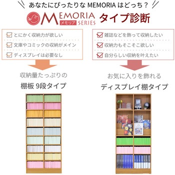 見せる収納 本棚 ワイドタイプ 上置き突っ張り  a4収納対応 Memoria(メモリア)