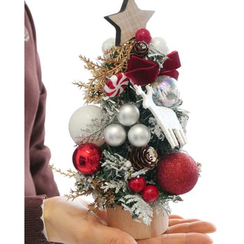 冬装飾 クリスマス用品 ウッドベース 卓上ナチュラルミニツリー 高さ20cm ストア・エキスプレス