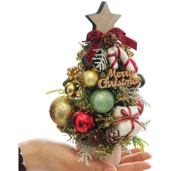 冬装飾 クリスマス用品 ウッドベース 卓上ナチュラルミニツリー 高さ20cm ストア・エキスプレス