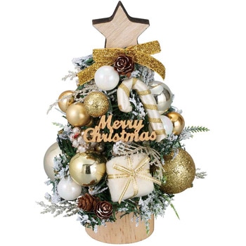 冬装飾 クリスマス用品 ウッドベース 卓上ナチュラルミニツリー 高さ20cm ストア・エキスプレス