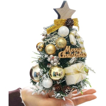 冬装飾 クリスマス用品 ウッドベース 卓上ナチュラルミニツリー 高さ20cm ストア・エキスプレス