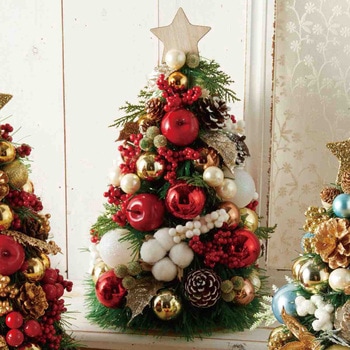 冬装飾 クリスマス用品 ミックス卓上ミニツリー 高さ30cm ストア・エキスプレス