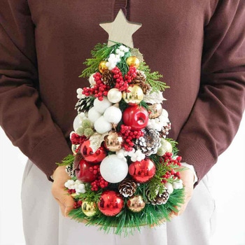 冬装飾 クリスマス用品 ミックス卓上ミニツリー 高さ30cm ストア・エキスプレス