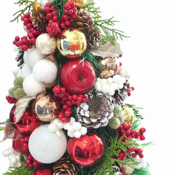 冬装飾 クリスマス用品 ミックス卓上ミニツリー 高さ30cm ストア・エキスプレス