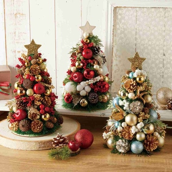 冬装飾 クリスマス用品 ミックス卓上ミニツリー 高さ30cm ストア・エキスプレス