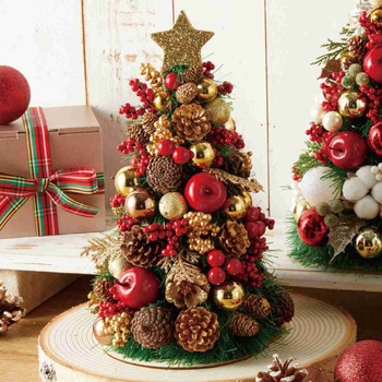 冬装飾 クリスマス用品 ミックス卓上ミニツリー 高さ30cm ストア・エキスプレス