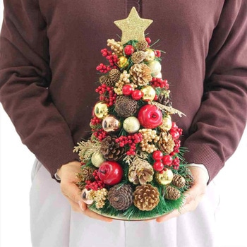 冬装飾 クリスマス用品 ミックス卓上ミニツリー 高さ30cm ストア・エキスプレス