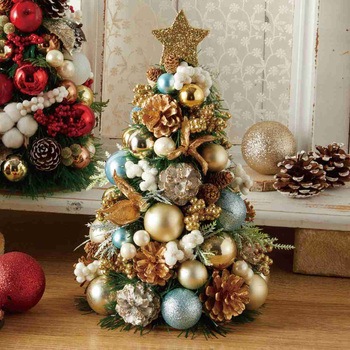 冬装飾 クリスマス用品 ミックス卓上ミニツリー 高さ30cm ストア・エキスプレス