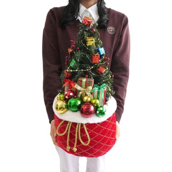 冬装飾 クリスマス用品 LED ノルディックレッドバッククリスマスツリー 高さ50cm ストア・エキスプレス