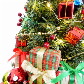 冬装飾 クリスマス用品 LED ノルディックレッドバッククリスマスツリー 高さ50cm ストア・エキスプレス