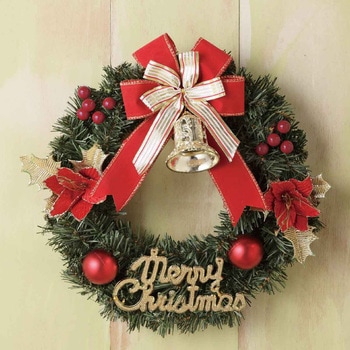 冬装飾 クリスマス用品 クリスマスリース 直径30cm ストア・エキスプレス