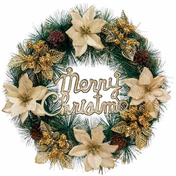 冬装飾 クリスマス用品 クリスマスナチュラルリース 直径40cm ストア・エキスプレス