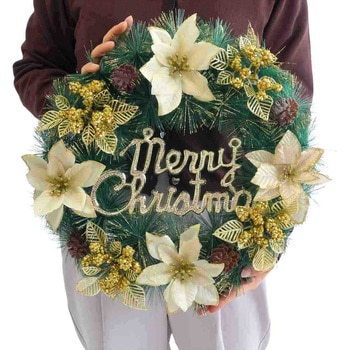 冬装飾 クリスマス用品 クリスマスナチュラルリース 直径40cm ストア・エキスプレス