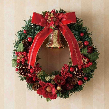 冬装飾 クリスマス用品 クリスマスベルリース 直径30cm ストア・エキスプレス