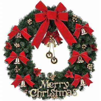 冬装飾 クリスマス用品 ビッグクリスマスリース 直径80cm ストア・エキスプレス
