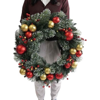 冬装飾 クリスマス用品 デコレーションクリスマスリース 直径60cm ストア・エキスプレス