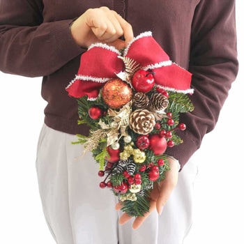 冬装飾 クリスマス用品 リボンスワッグ ストア・エキスプレス