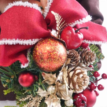 冬装飾 クリスマス用品 リボンスワッグ ストア・エキスプレス