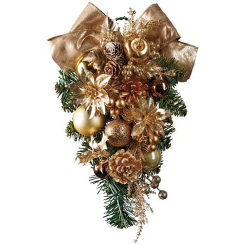 冬装飾 クリスマス用品 リボンスワッグ ストア・エキスプレス