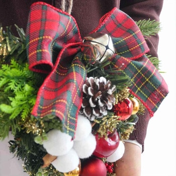 冬装飾 クリスマス用品 リボンスワッグ ストア・エキスプレス