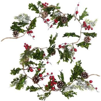 冬装飾 クリスマス用品 ナチュラルガーランド グリーン&レッドベリー ストア・エキスプレス