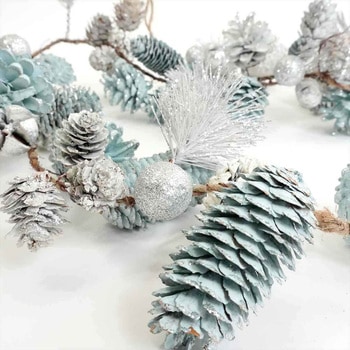 冬装飾 クリスマス用品 ナチュラルガーランド ホワイトブルー ストア・エキスプレス