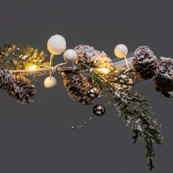 冬装飾 クリスマス用品 LEDライト付きナチュラル クリスマスガーランド ストア・エキスプレス