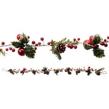 冬装飾 クリスマス用品 LEDライト付きナチュラル クリスマスガーランド ストア・エキスプレス