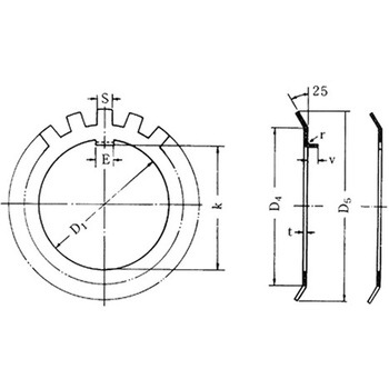 ベアリングナット用座金 EA949KFシリーズ - エスコ