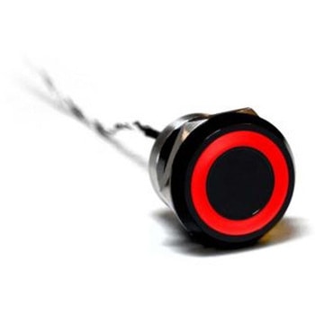 タッチスイッチ 静電容量型 モーメンタリ NO IP68 陽極酸化処理 黒 BULGIN