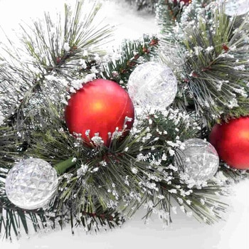 冬装飾 クリスマス飾り LEDボールライト付きデコレーションガーランド ストア・エキスプレス