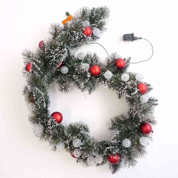 冬装飾 クリスマス飾り LEDボールライト付きデコレーションガーランド ストア・エキスプレス