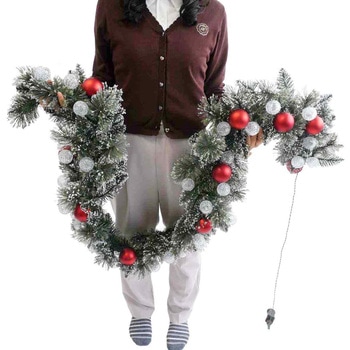 冬装飾 クリスマス飾り LEDボールライト付きデコレーションガーランド ストア・エキスプレス
