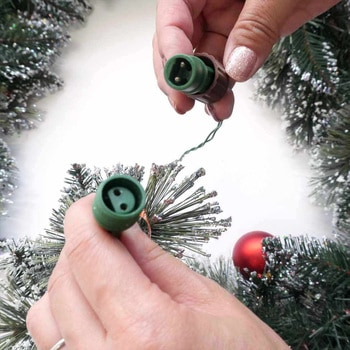 冬装飾 クリスマス飾り LEDボールライト付きデコレーションガーランド ストア・エキスプレス