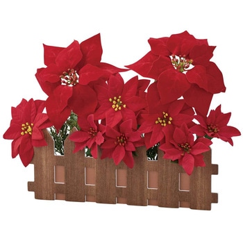 冬装飾 クリスマス飾り ポインセチア造花垣根アレンジ ストア・エキスプレス
