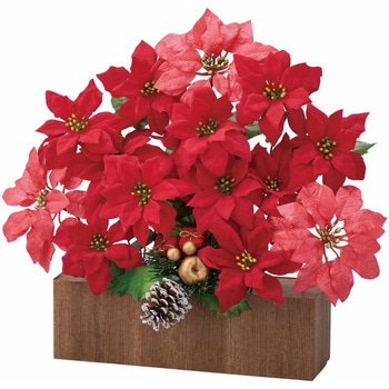 冬装飾 クリスマス飾り ポインセチア造花プランター ストア・エキスプレス