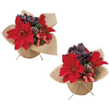 冬装飾 クリスマス飾り ポインセチア造花 ジュートラップ ストア・エキスプレス